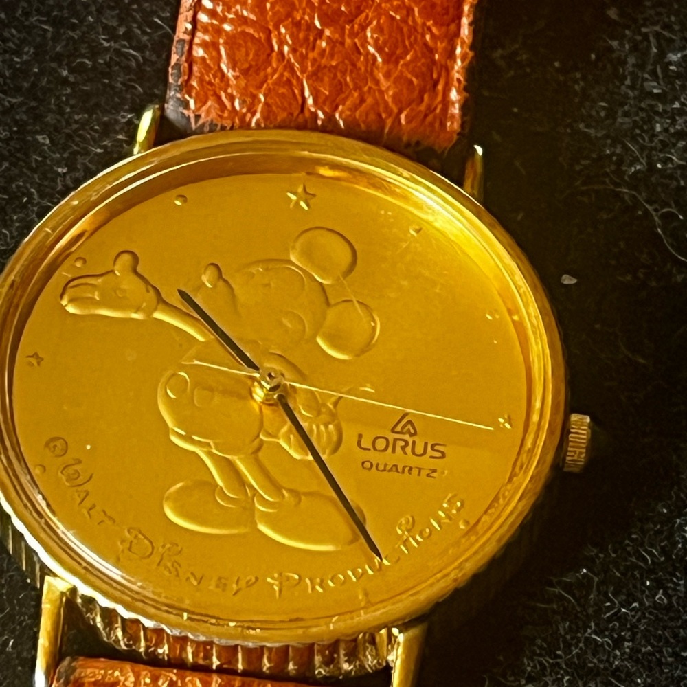 Vintage Gold Mickey Mouse Watch 50th Anniversary Commemorative Edition